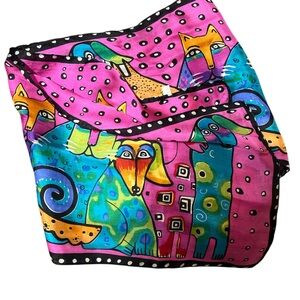 Colorful Animal Print 100% Silk Scarf